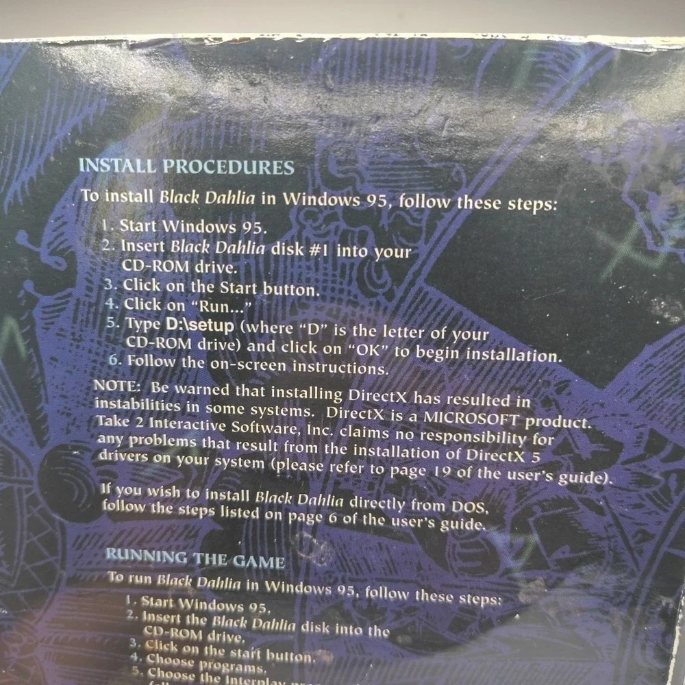 Black Dahlia Interplay & Take 2 Horror Mystery PC Big Box‎ CD-ROM Game 1997